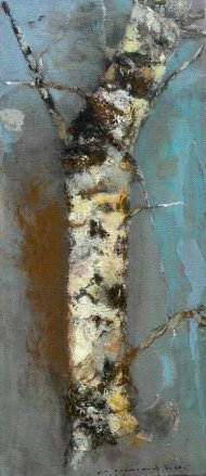 Birke 2, Öl auf Leinwand 2020, 70 x 30 cm