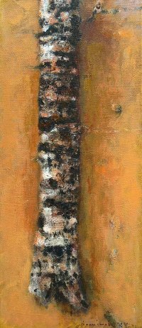 Birke 4, Öl auf Leinwand 2020, 70 x 30 cm
