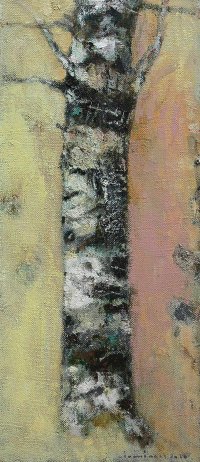 Birke 5, Öl auf Leinwand 2020, 70 x 30 cm