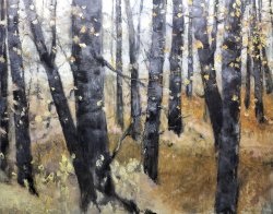 Birken 3 , Öl auf Leinwand 2022, 160 x 200 cm