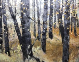 Birken 3 , Öl auf Leinwand 2022, 160 x 200 cm