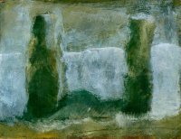 Grünes Stillleben, Öl auf Leinwand, 40 x 60 cm. 1988