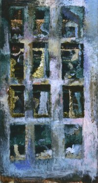 Regal - Glia, öl auf Leinwand, 250 x 140 cm, 1993
