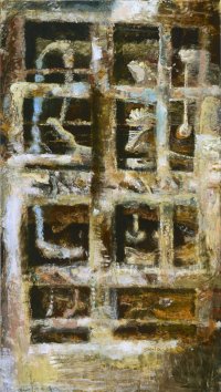 Regal - Elisa, Öl auf Leinwand, 250 x 130 cm, 1995