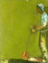 Junge mit Roller, Öl auf Leinwand, 100 x 80 cm. 2012
