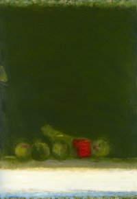 Grünes Stillleben, Öl auf Leinwand, 100 x 70 cm. 2012