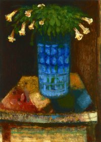 Blaue Vase, Öl auf Leinwand, 140 x 100 cm, 2014